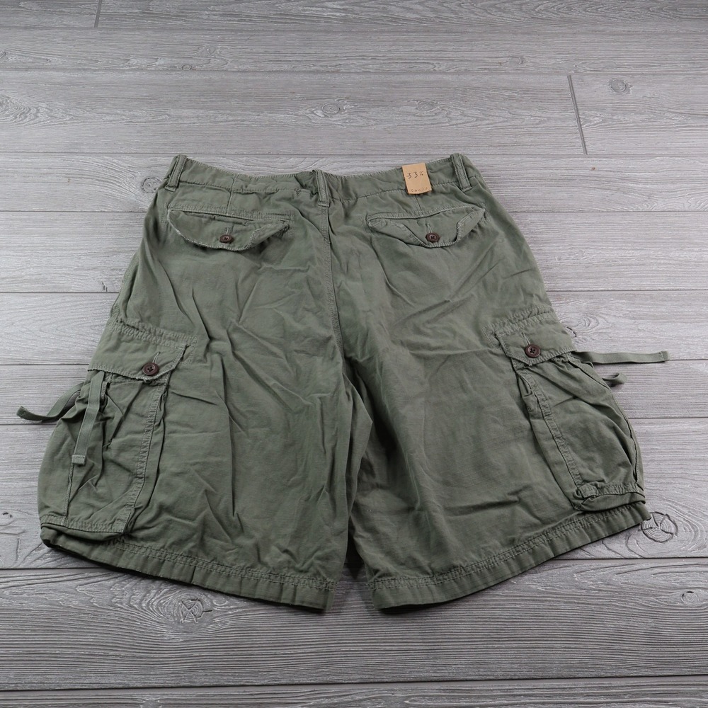 NEW J Crew Shorts Mens 33 Green Military Baggy Cargo Paratrooper Flight Wideleg - Picture 5 of 6